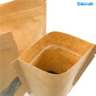 Coffee Packing Standing Pouch Foil Kraft Paper Bags dengan Jendela Bening untuk Makanan