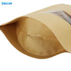 Coffee Packing Standing Pouch Foil Kraft Paper Bags dengan Jendela Bening untuk Makanan